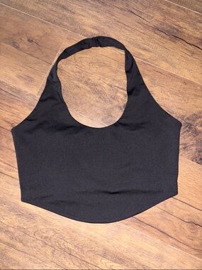 Black Halter Crop Top